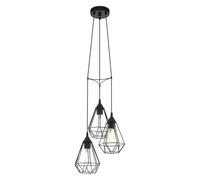 Eglo Tarbes 3 Light Black Geometric Cluster Pendant, Black