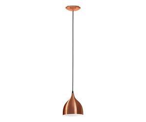 Eglo Pendant Light Coretto, Single-Bulb Hanging Lamp, Metal Pendant in Brushed Copper, Dining Table Light, Hanging Living Room Lamp with E27 Socket, Ø 17 cm