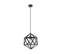 Eglo Pendant Light Embleton, Single-Bulb Hanging Lamp Industrial, Vintage, Retro, Steel Pendant in Black, Dining Table Lamp, Hanging Living Room Light with E27 Socket, Ø 30.5 cm