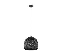 EGLO Pendant Light Fixture, Wood, Black