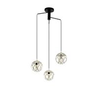 EGLO pendant light Mirtazza, 3-light Hanging Lamp Vintage, Country Style | Steel Pendant in Champagne, Black, Dining table lamp, Hanging Living Room Light with E27 Socket, Ø 59 cm