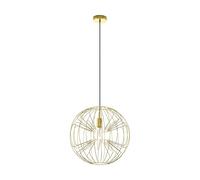 Eglo Pendant Light Okinzuri, 1-Light Hanging Lamp Vintage, Steel Hanging Lamp in Brass, Dining Table Light, Living Room Hanging Lamp with E27 Socket