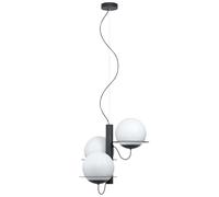 EGLO pendant light Sabalete, 3-light Hanging Lamp Modern | Pendant Lamp made of Steel and Glass in Black, White, Opal Matte, Dining table lamp, Living Room Hanging Light with E27