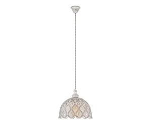 Eglo Pendant Light Talbot 2, Single-Light Hanging Lamp Vintage, Oriental, Boho, Steel Pendant in Antique White, Dining Table Lamp, Living Room Hanging Lamp, E27 Socket