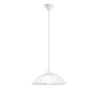 EGLO pendant light Vetro, 1-Light Hanging Lamp Classic | Satin Glass with Curved Design, Plastic, White Dining table lamp, Hanging Kitchen Light with E27 Socket, Ø 35 cm