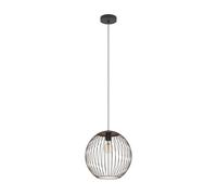 Eglo Pendant Lighting Almanzora, Hanging lamp for Dining Table, Ceiling Light Fitting Living Room, Black and Copper Coloured Metal, E27 Socket, Ø 32 cm