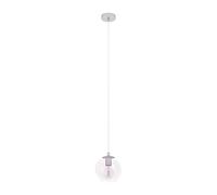 Eglo Pendant Lighting Ariscani 2, Iridescent Hanging lamp for Dining Table, Ceiling Light Fitting Living Room, Chrome Coloured Metal and Shimmering Glass, E27 Socket, Ø 20 cm