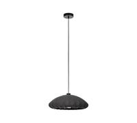 Eglo Pendant Lighting Barlaston, Ceiling Light Fitting for Dining Room, Hanging lamp Made of Grey Fabric and Black Metal, E27 Socket, Ø 18"