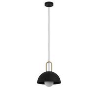 Eglo Pendant Lighting Calmanera, Ceiling Light Fitting Made of Black Metal and Brushed Brass, Hanging lamp for Dining and Living Room, E27 Socket