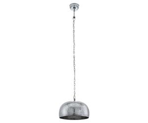 Eglo Pendant Lighting Dumphry, Ceiling Light Fitting in Metal Leaf Look, Hanging lamp for Dining and Living Room Made of Metal in Chrome-Finish, E27 Socket