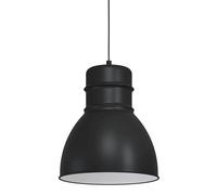 EGLO Pendant lighting Ebury, ceiling light fitting in industrial and Scandinavian style made of black and white metal, hanging lamp for dining and living room, E27 socket