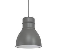 EGLO Pendant lighting Ebury, ceiling light fitting in industrial and Scandinavian style made of grey and white metal, hanging lamp for dining and living room, E27 socket