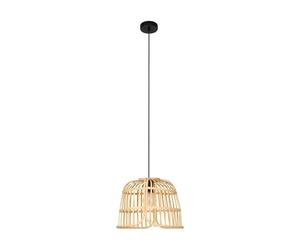 Eglo Pendant Lighting Glyneath, Ceiling Light Fitting in Boho Design, Hanging lamp for Dining and Living Room Made of Natural Rattan Wicker, E27 Socket