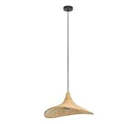 Eglo Pendant Lighting Haxey, Wooden Ceiling Light Fitting in Boho Design