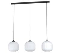 EGLO Mantunalle pendant light, length 120 cm, black/white, 3-bulb.