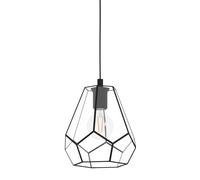 EGLO Pendant lighting Mardyke, industrial ceiling light fitting made of clear glass and black metal, hanging lamp for dining and living room, E27 socket
