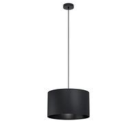 Eglo Pendant Lighting Maserlo 1, Vintage Ceiling Light Fitting Made of Black Steel and Fabric, Hanging lamp for Dining and Living Room, E27 Socket, Ø 15 inches