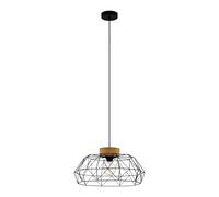 EGLO Padstowith hanging light, cage, wooden detail