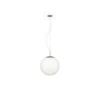 Eglo Pendant Lighting Piedale Pro, Globe Hanging lamp for Dining Table, Ceiling Light Fitting Living Room, Silver Coloured Metal and Satin White Glass, E27 Socket, Ø 43 cm