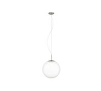 Eglo Pendant Lighting Piedale Pro, Globe Hanging lamp for Dining Table, Ceiling Light Fitting Living Room, Silver Coloured Metal and Satin White Glass, E27 Socket, Ø 35 cm