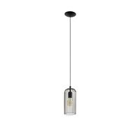 Eglo Pendant Lighting Roccamena, Vintage Ceiling Light Fitting Made of Black and Copper-Coloured Steel, Retro Hanging lamp for Dining and Living Room, E27 Socket
