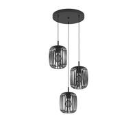 EGLO Romazzina pendant light, Ø 46 cm, black, 3-bulb, steel