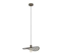 Eglo Pendant Lighting Swaby, XXL Hanging lamp for Dining Table, Ceiling Light Fitting for Living Room, Bronze Coloured Metal, E27 Socket, Ø 40 cm