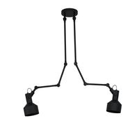 EGLO Pendant lighting Takeley with 2 spots, industrial and Scandinavian style ceiling light fitting made of black metal, height-adjustable hanging spotlights for dining and living room, E27 socket