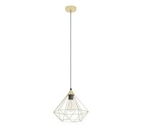 Eglo Pendant Lighting Tarbes, Ceiling Light Fitting Made of Brushed Brass, Metal Hanging lamp for Dining and Living Room, E27 Socket, Ø 12.8 inches
