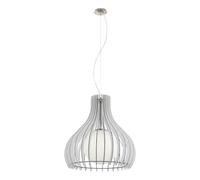 Eglo Lighting Eglo Tindori Single Medium Light Ceiling Pendant in Satin Nickel Finish with Glass