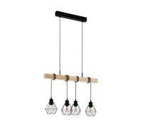 Townshend 5 Natural Metal And Wood 4 Light Ceiling Fitting EGLO Light Brown One Size