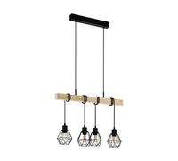 Townshend 5 Natural Metal And Wood 4 Light Ceiling Fitting EGLO Light Brown One Size