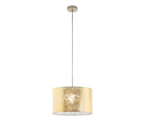 Eglo Pendant Lighting Viserbella, Vintage Ceiling Light Fitting Made of Steel and Fabric in Champagne and Gold, Hanging lamp for Dining and Living Room, E27 Socket, Ø 15 inches
