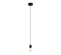 Eglo Pendant Lighting Yorth, Ceiling Light Fitting, Hanging lamp for Dining and Living Room, Bulb Holder Made of Metal in Black and Nickel-Nero, E27 Socket