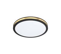 Eglo Pescaito Led Black And Gold Flush Round Ceiling Light Black One Size