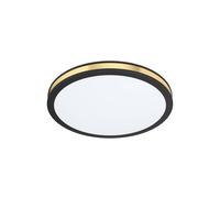 Pescaito LED Black and Gold Flush Round Ceiling Light EGLO Black One Size