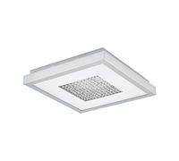 EGLO Pescate LED Ceiling Light, 1 Bulb, Dimmable Living Room Lamp, Modern, Elegant, Kitchen Lamp Made of Steel and Glass with Crystals, Hallway Lamp Ceiling in Chrome, White, Clear