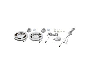 Eglo Pidio LED Strip Set, 2 x LED Strips, Warm White, LED Strip, Self-Adhesive, Shortenable, with Motion Sensor and Day/Night Sensor, Plastic, White, L 2 x 120 cm