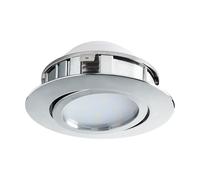 EGLO Pineda LED Recessed Spotlight, Plastic LED Spotlight, Chrome Recessed Spotlight, Flat and Swivelling, Diameter 8.4 cm