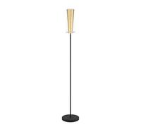 Eglo Pinto Gold Floor lamp, 1 Flame Floor lamp, Floor lamp Made of Steel, Colour: Black, Gold, Glass: Clear, Gold, Socket: E27, incl. Foot Switch