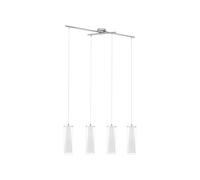 EGLO Pinto pendant lamp 4-flame pendant lamp material: steel colour: chrome glass: clear opal matt white socket: E27