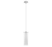 EGLO Pinto Pendant Lamp, Chrome-Coloured Steel, Clear and Matt Opal Glass Ceiling Light, Dinning and Living Room Lighting, E27 Socket