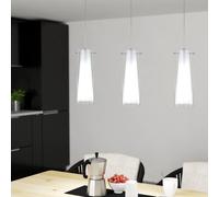 Eglo Pinto Pendant Light, Chrome Finish & Opal Glass Shades, E27 In Silver Silver