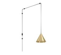 Eglo Plug in Pendant Light Narices, Light Cord with Switch, Hanging lamp Made of Metal in Brushed Brass and Black, Ceiling Light Fitting with E27 Socket
