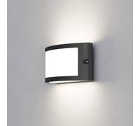 EGLO POGGIARELLO outdoor wall lamp, black, flat, 22 cm, IP54
