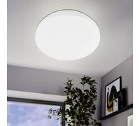 EGLO Flush LED Ceiling lamp Pogliola-E, Flat Light Fixture, Hallway and Kitchen Lighting, White Metal and Plastic, Neutral White, Ø 31 cm