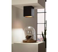 EGLO Polasso Square Flush Fitting Ceiling Light, Aluminium and Plastic LED Ceiling Lighting Coloured in Black and Gold, Living Room, Kitchen and Hallway Lamp, 4 x 4 inches