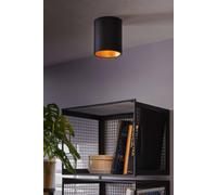 Eglo Polasso Cylindrical Black And Gold Led Ceiling Light Black One Size