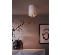 Polasso Cylindrical White/Silver LED Ceiling Light EGLO White One Size