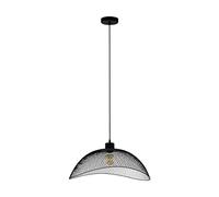 EGLO Pompeya Pendant Light, 1 Bulb Vintage Industrial Retro Pendant Light Made of Steel, Dining Table Lamp, Living Room Lamp Hanging in Black, E27 Socket, L x W 57 x 54 cm